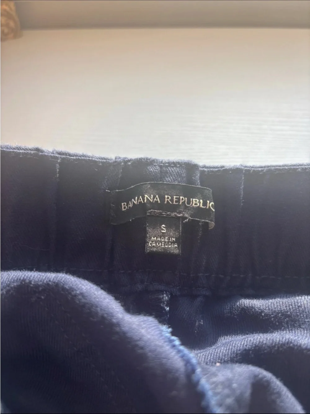Banana Republic Navy Blue Linen Blend Trousers
